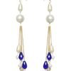 Pearl White & Blue Earrings for Women
