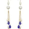 Pearl White & Blue Earrings