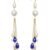 Pearl White & Blue Earrings