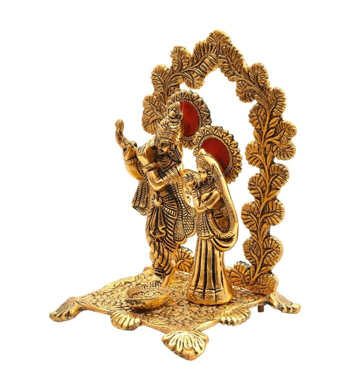 Krishna Statue with Diya